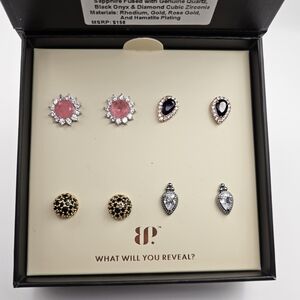 NEW Bomb Party "Lose My Breath" Simply Studs Earrings 4 Pair Various Colors $158